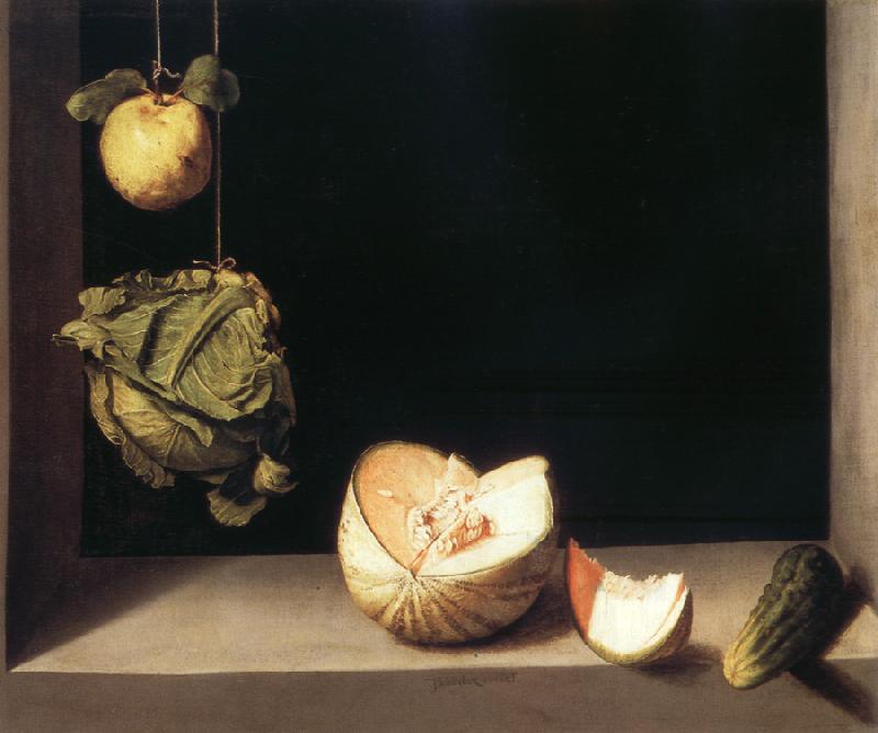 Juan Sanchez-Cotan Still life with quince,cabbage,Melon and Cucumber oil painting image